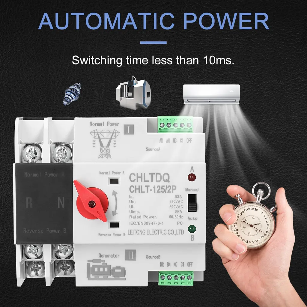 Commutateur de transfert pour kit solaire et alimentation de secours