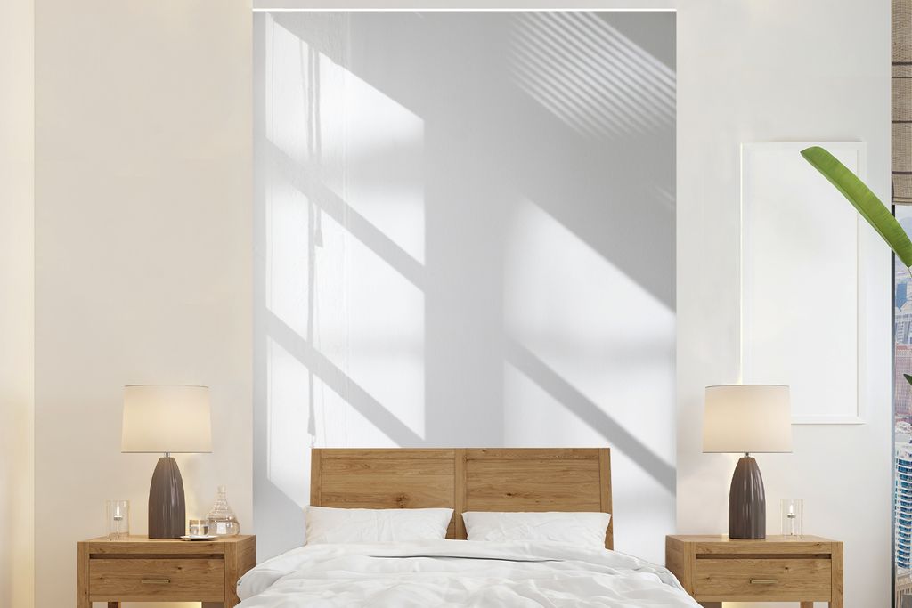 MuchoWow Fototapete für Wohnzimmer oder Schlafzimmer Wandtapete Vinyl Motivtapete Ein Fensterglas mit Licht und Schatten - 145x220 cm - Wanddeko...