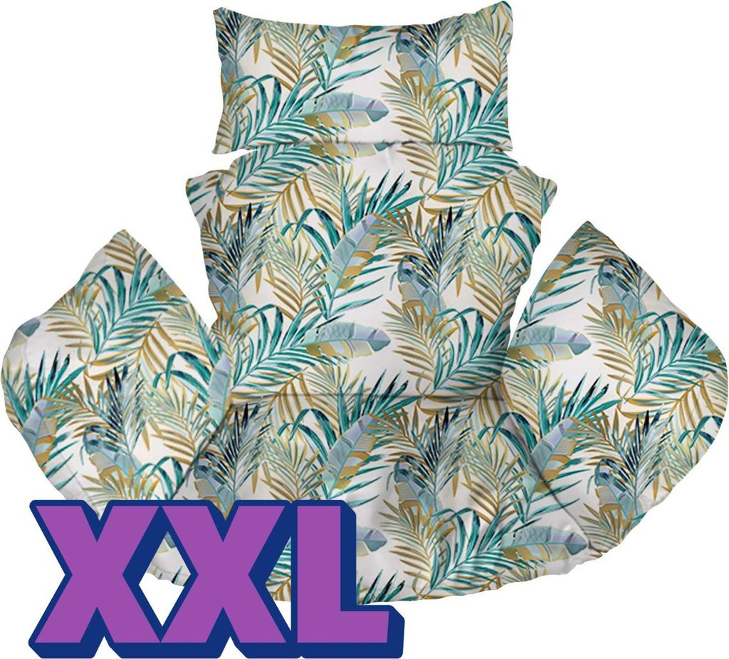 Hängesessel Kissen, XXL, Polster, Auflage für Polyrattan & Rattan Hängeschaukel, Rückenkissen für Hängesitz, Palmweiß [114]
