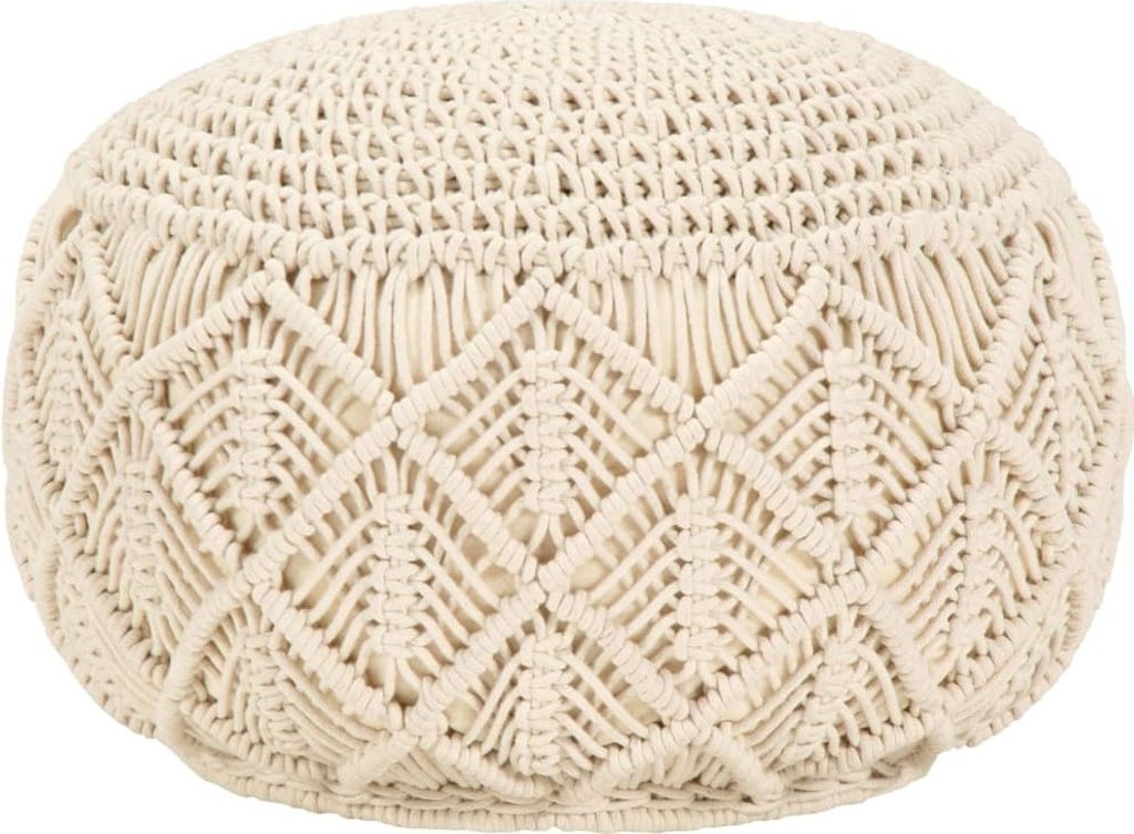Makramee Sitzpuff Handgefertigt 45 x 30 cm Baumwolle Produktbild 