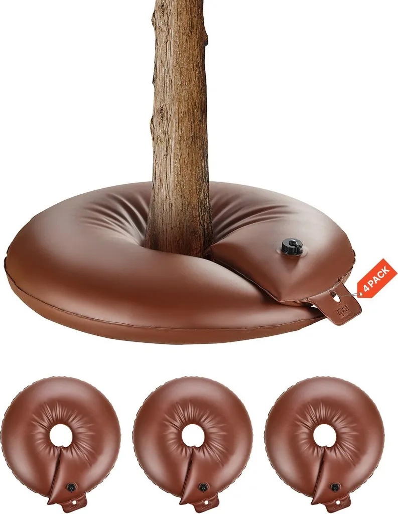 Lot de 4 Anneaux d'arrosage pour arbres 60,6L - Kit d'irrigation goutte