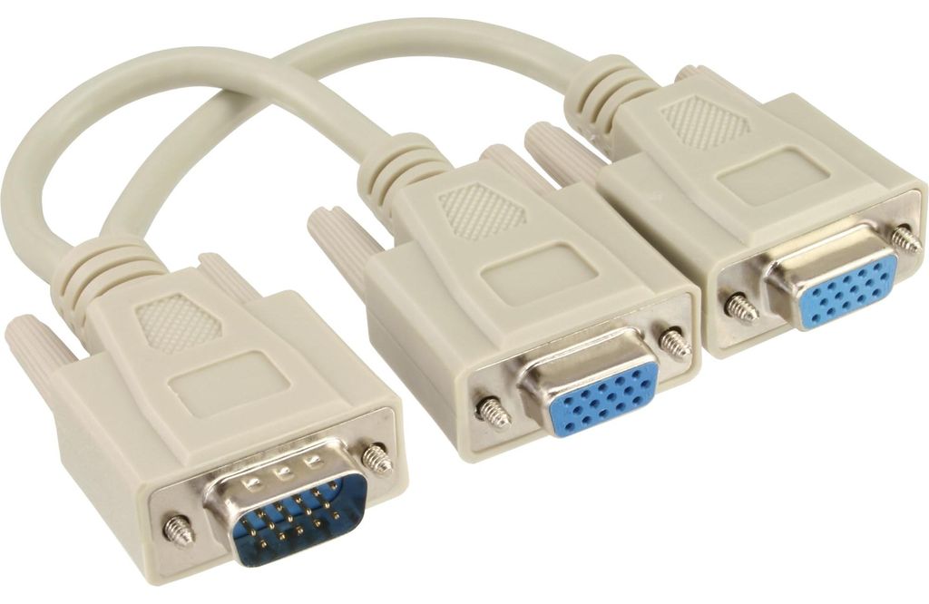 InLine® 17307 Cavo adattatore VGA a Y, da spina VGA a 2 Immagine del prodotto 