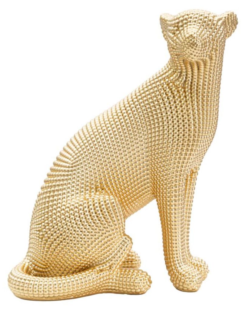 Mauro Ferretti scultura leopardo 23x15,5x29 cm oro Immagine del prodotto 
