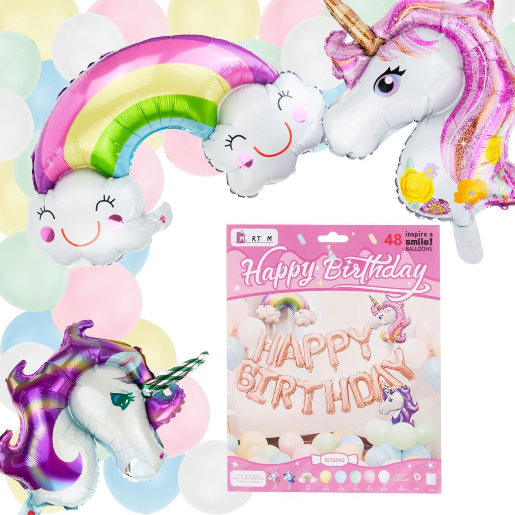 Ballongirlande Set Farbige Folie Latex Ballons Happy Birthday