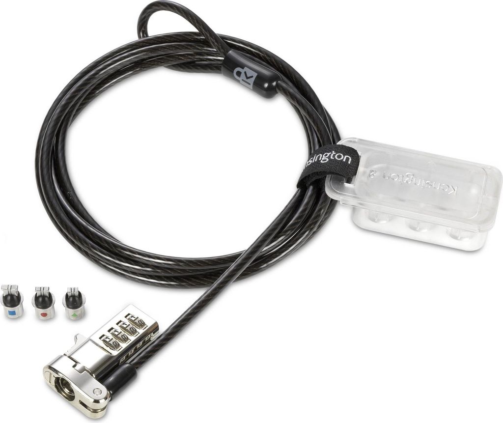 Kensington Universal 3-in-1 Combination Laptop Lock - Resettable - Sicherheitskabelschloss - 1.8 m