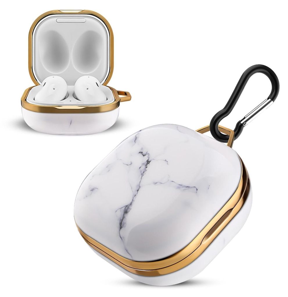 Cadorabo Hülle für Samsung Galaxy Buds PRO/LIVE/Buds 2 Design Weiß Tragbare IMD Kopfhörer Schutzhülle
