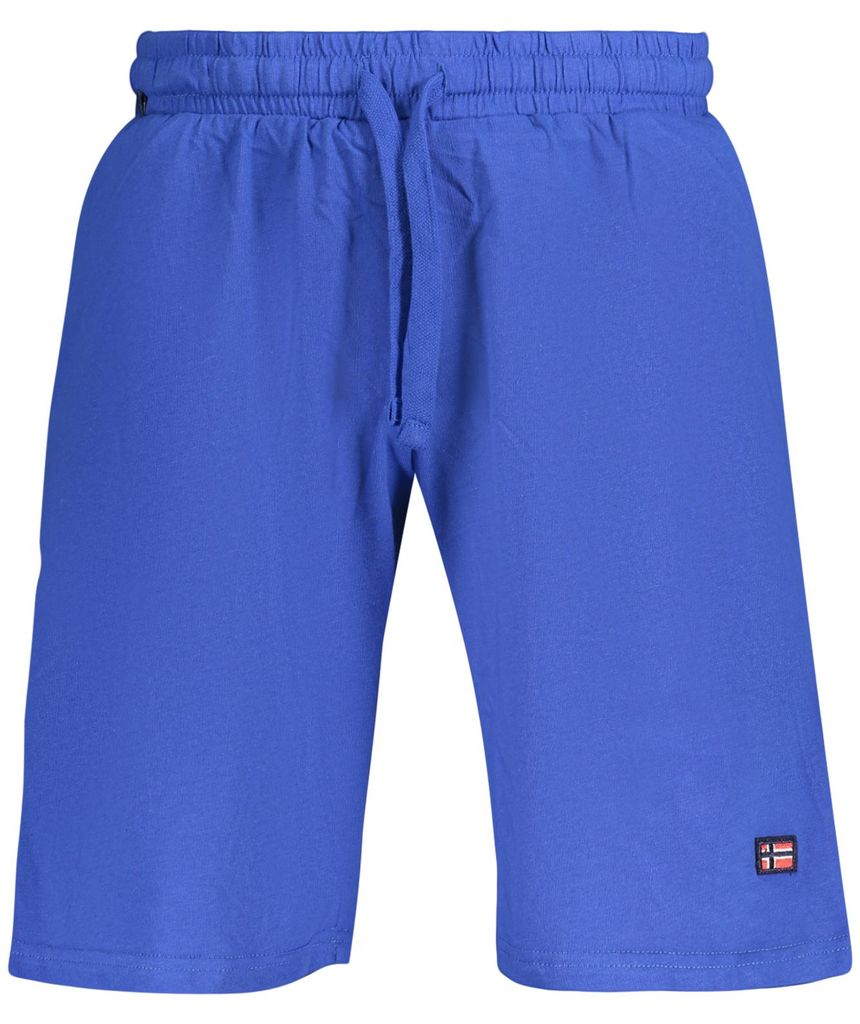 Blaue Herren-Bermudashorts mit elastischem Bund und Taschen