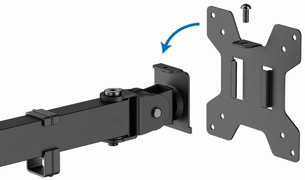 Support double écran LogiLink noir contre les douleurs cervicales au bureau