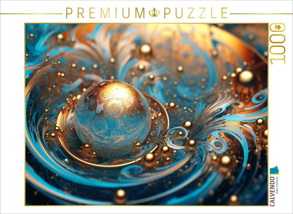 CALVENDO Puzzle Goldschmelze - organische Formen als abstrakte Kunst | 1000 Teile Lege-Größe 64x48cm Foto-Puzzle für glückliche Stunden