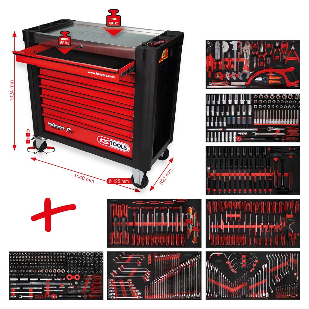 KS Tools Performanceplus Jeu de servantes d'atelier P25 Image du produit 