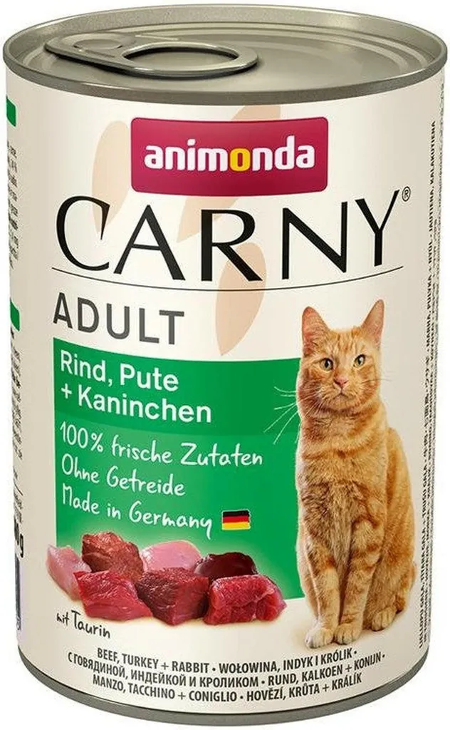 Animonda Carny Boeuf Dinde Lapin 400gx6 Pâtée Chat Digestion Facile