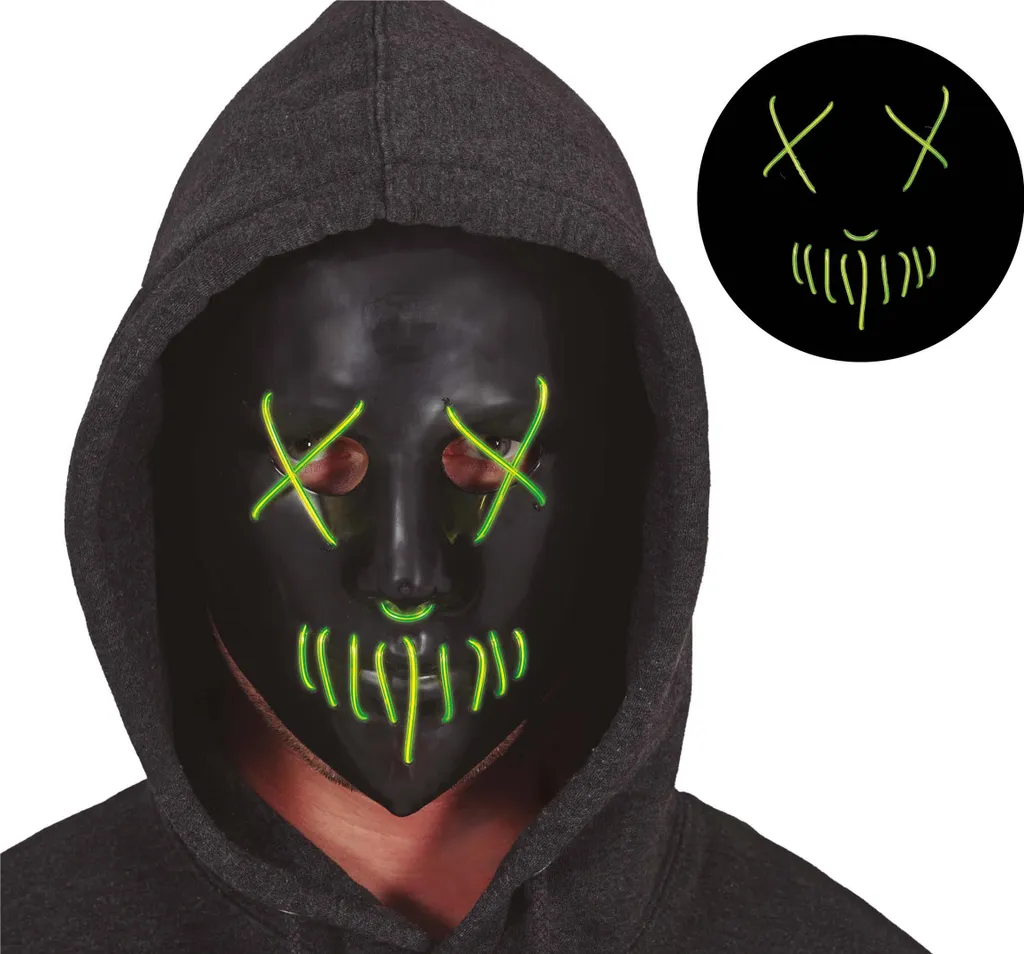 Masque LED à Fil Électroluminescent avec 3 Modes d'Éclairage Taille Unique - 4