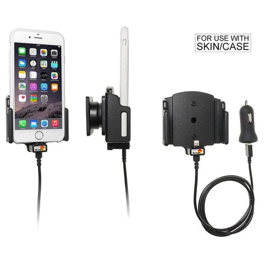 Brodit 521666 Support Actif Voiture Noir pour Smartphone avec Chargeur