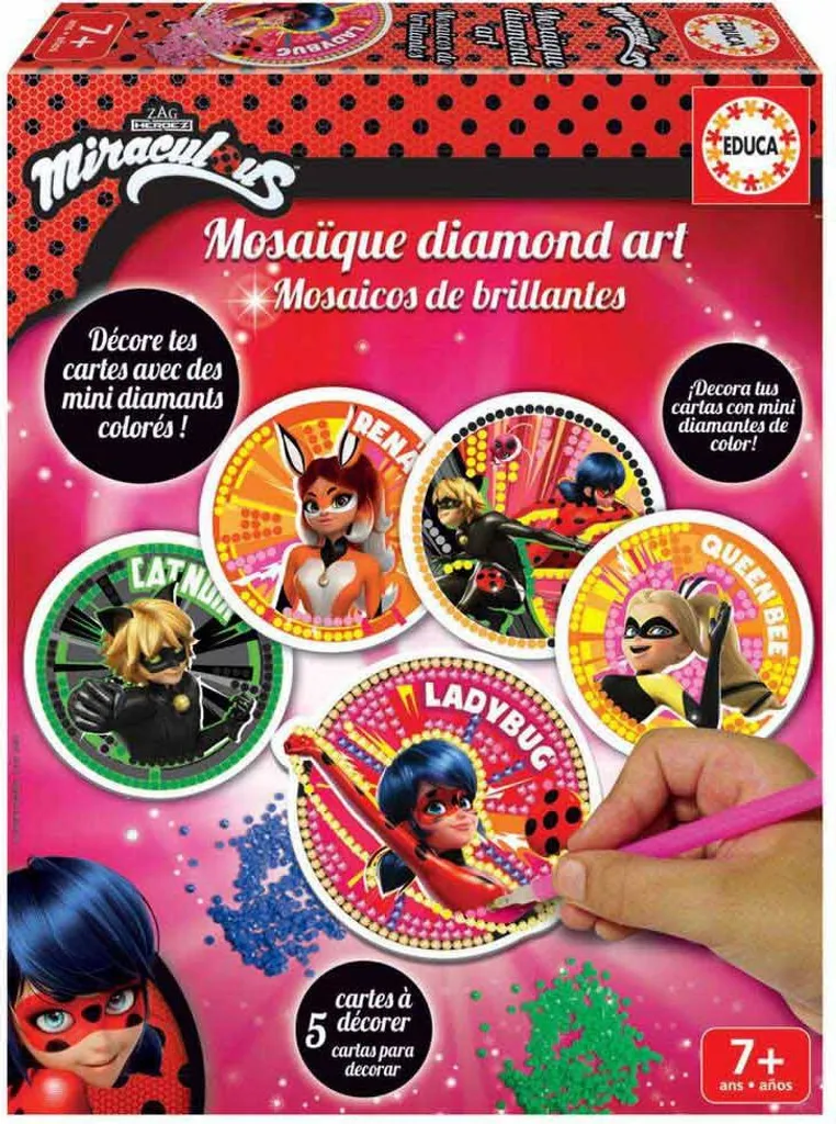 Mosaïques à Paillettes Miraculous Ladybug Educa Borras - Kit Créatif