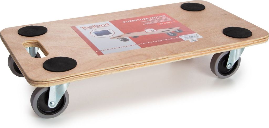 Toolland Möbelroller, 150 kg Transporthilfe, Multiplex-Plattform 56 x 30 cm, mit