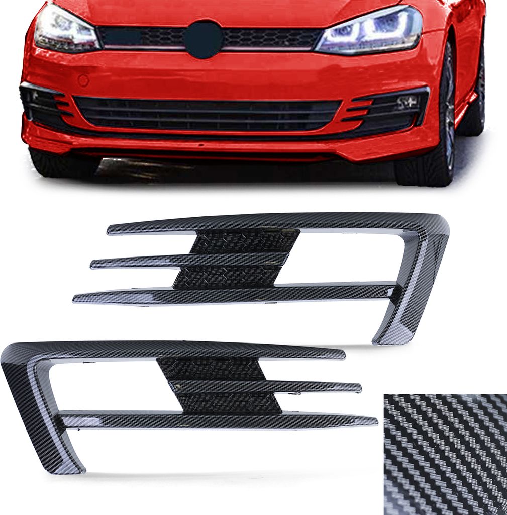 Rámeček mřížky mlhového světla karbonový vzhled pro VW Golf Obrázek produktu 