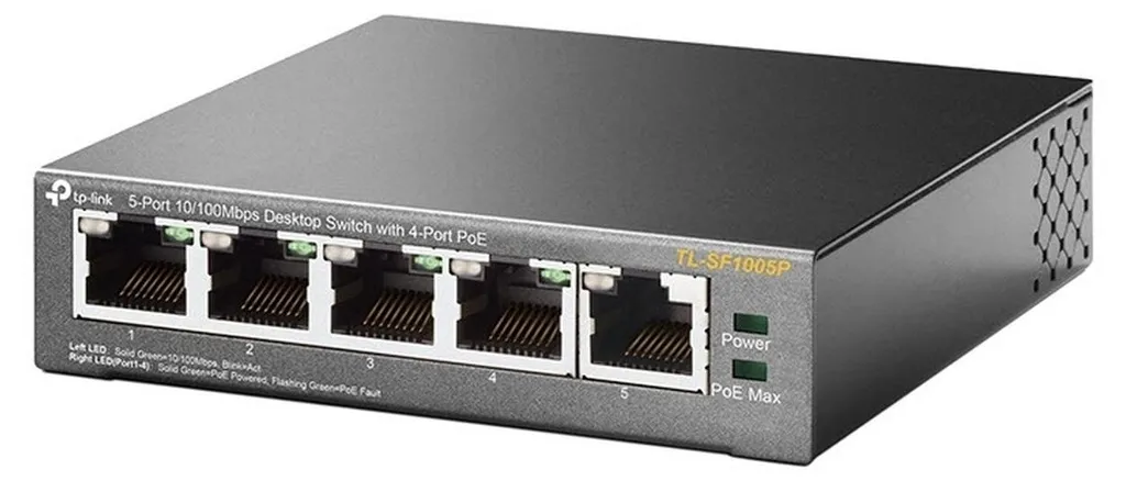 Switch PoE TP-LINK TL-SF1005P 4 Porte per Videosorveglianza IP - 7