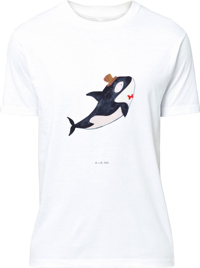 Mr. & Mrs. Panda Tshirt Orca Zylinder - Weiß - Geschenk, Produktbild 