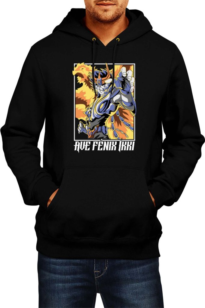 Herren Kapuzenpullover Japan Anime Manga Saint Anime Seiya Ave Phenix Ikki, Man XL / Schwarz