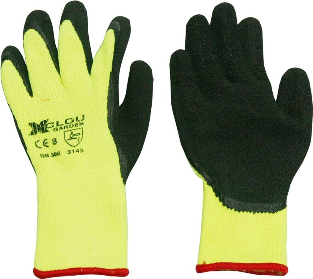 Arbeitshandschuhe Garten Handschuhe Winter Latex Gelb und Schwarz Gr.10