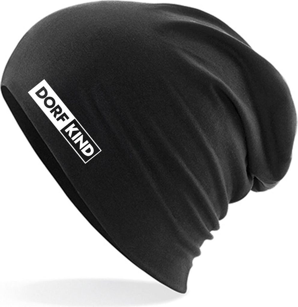 Hellweg Druckerei Beanie Dorfkind Modern Geschenk Uni Wintermütze Black Dorfkind Modern Präsent