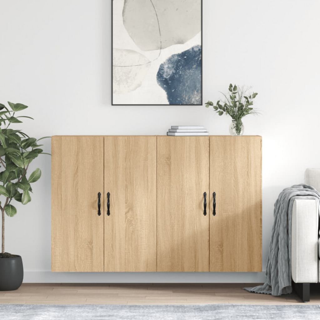 vidaXL Wandschränke 2 Stk. Sonoma-Eiche Holzwerkstoff Produktbild 