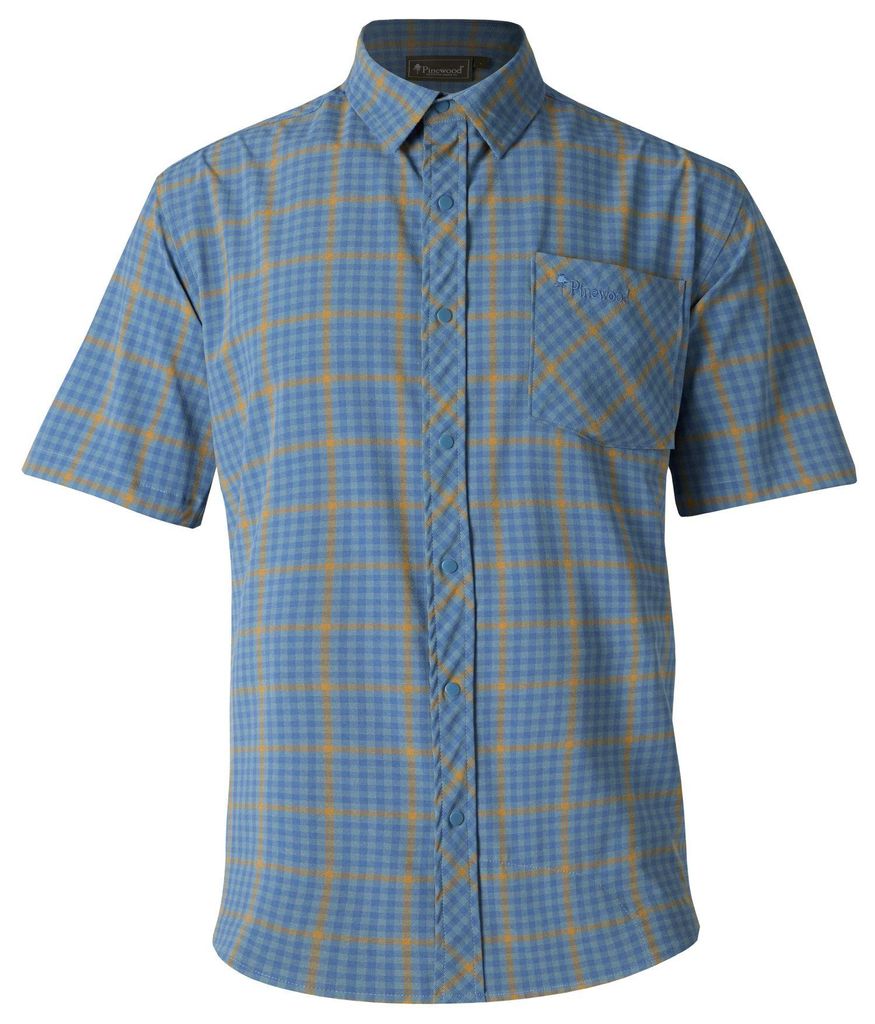 Pinewood 5120 Outdoor Herren Hemd Kurzarm Blue (300) L