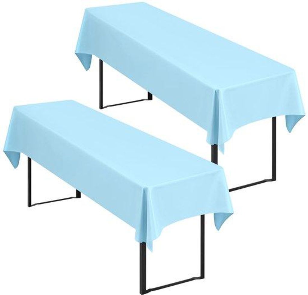 Lichtblaue rechte Tischdecken für Biergarten 50cm und 70cm Tischbeine waschbar 100x250cm