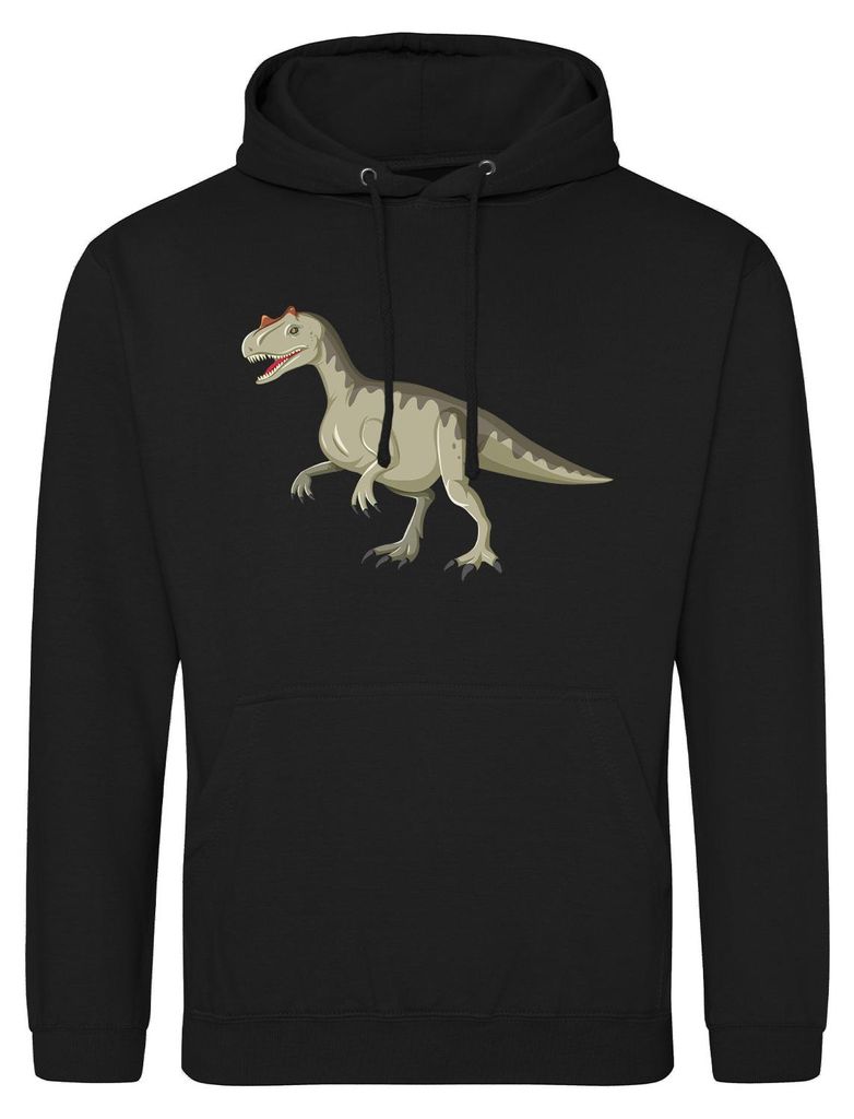 Huuraa Uni Hoodie Allosaurus Dinosaurier M Deep Black Vegan Sweatshirt Geschenkidee