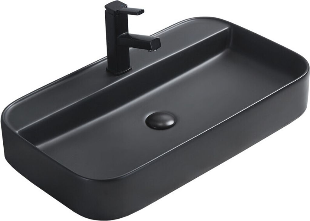 Mexen Sofia Aufsatzwaschbecken 70 x 40 cm, schwarz matt - 22157085