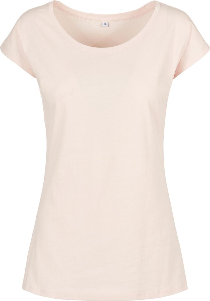 Build Your Brand Basic BB013 | LadiesŽ Wide Neck Tee Rundhalsausschnitt - Farbe: Pink - Größe: L
