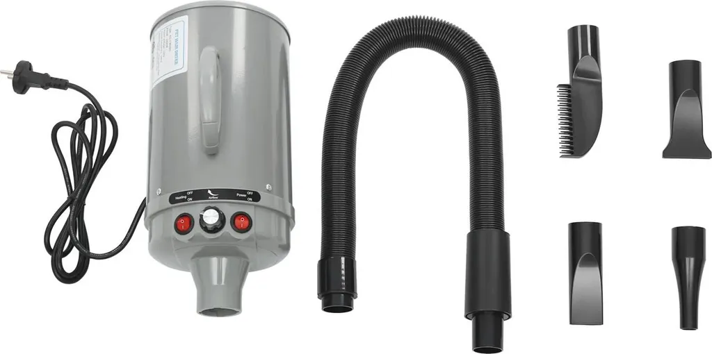 Sèche-cheveux pour chiens 2200W gris avec vitesse de souffle réglable