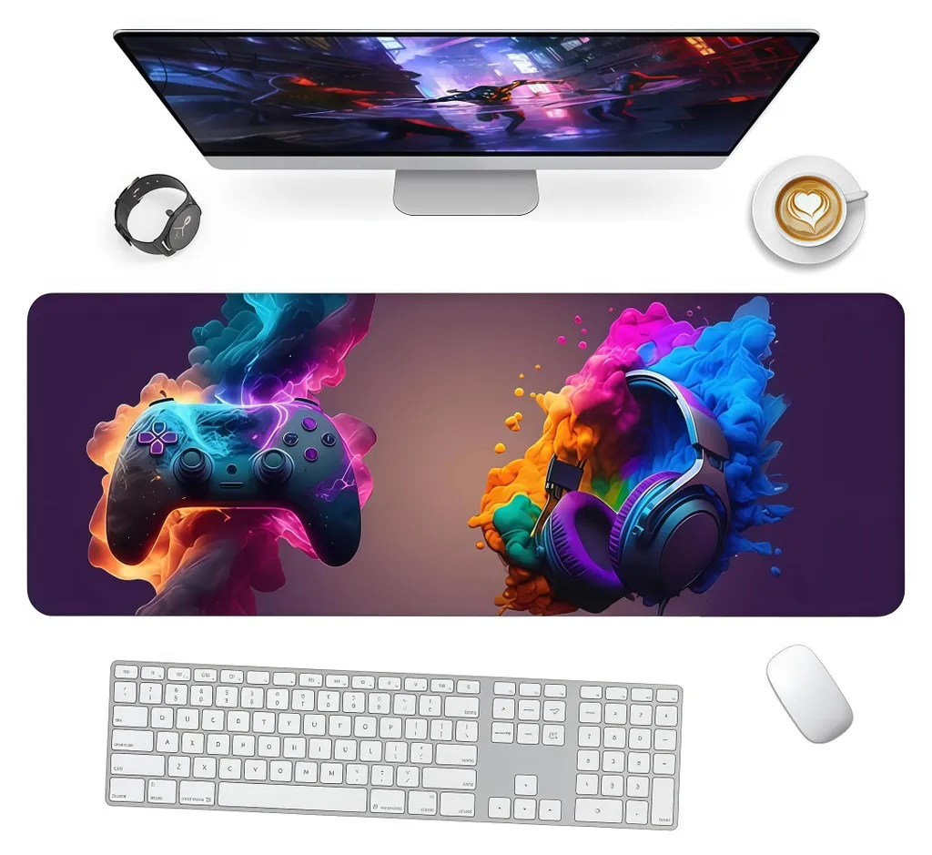 Tapis de souris gaming XXL pour joueurs - Large surface de jeu 80x30 cm