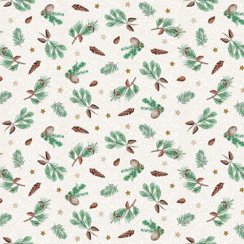 Airlaid Tischdecke Pinea, 80 x 80 cm, 20 Stück - Mank - Weihnachten Tannenzapfen