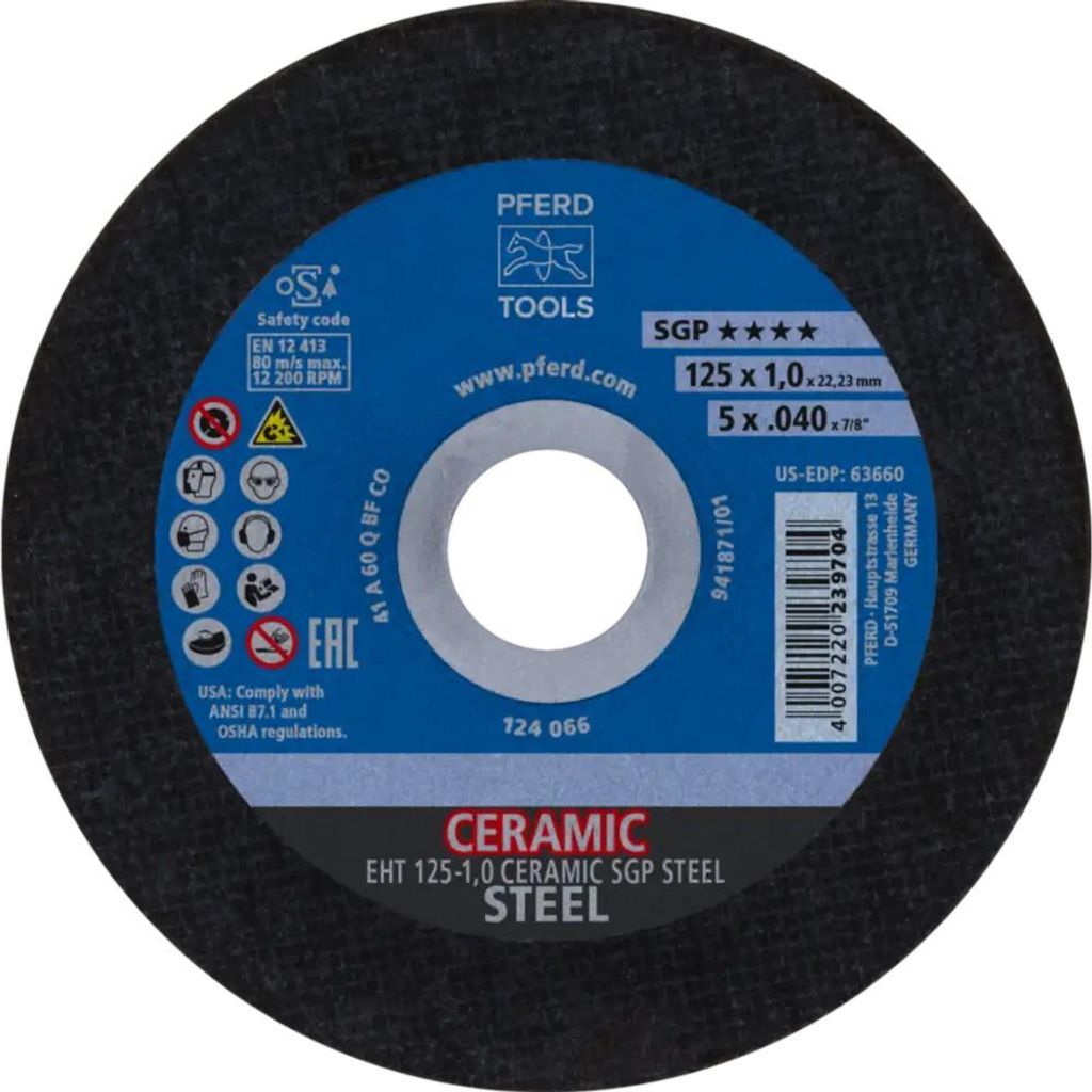PFERD 61312510, 12,5 cm, 2,22 cm, 1 mm, 12200 RPM, 25 Stück(e)