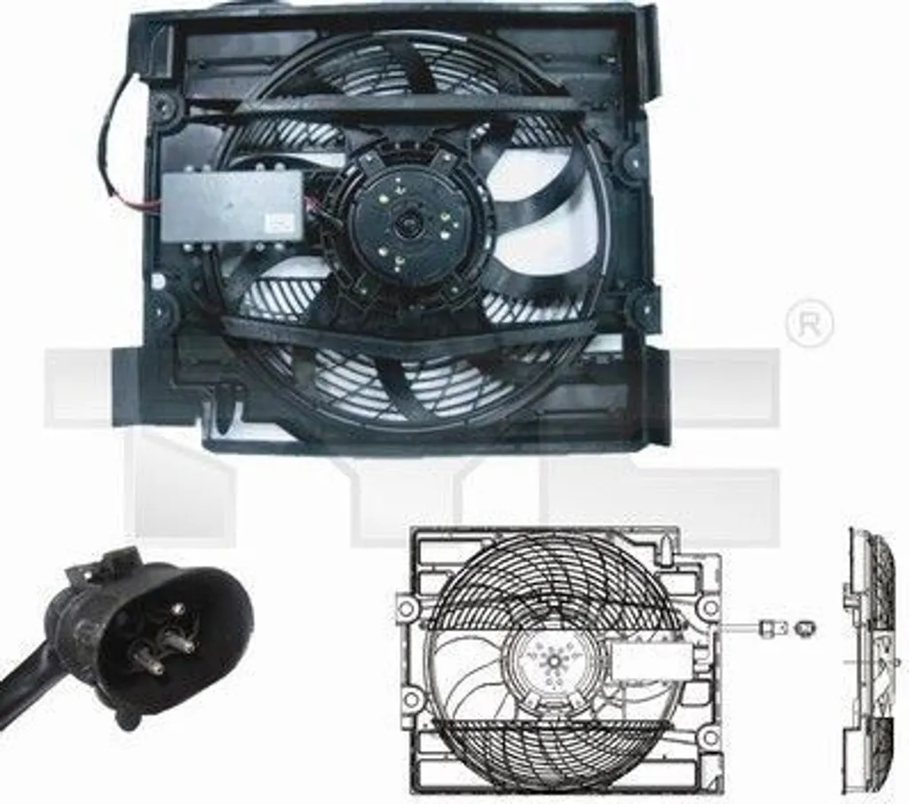 TYC 803-0008 Ventilateur de Radiateur OE 64546919057 pour Série 5 E39