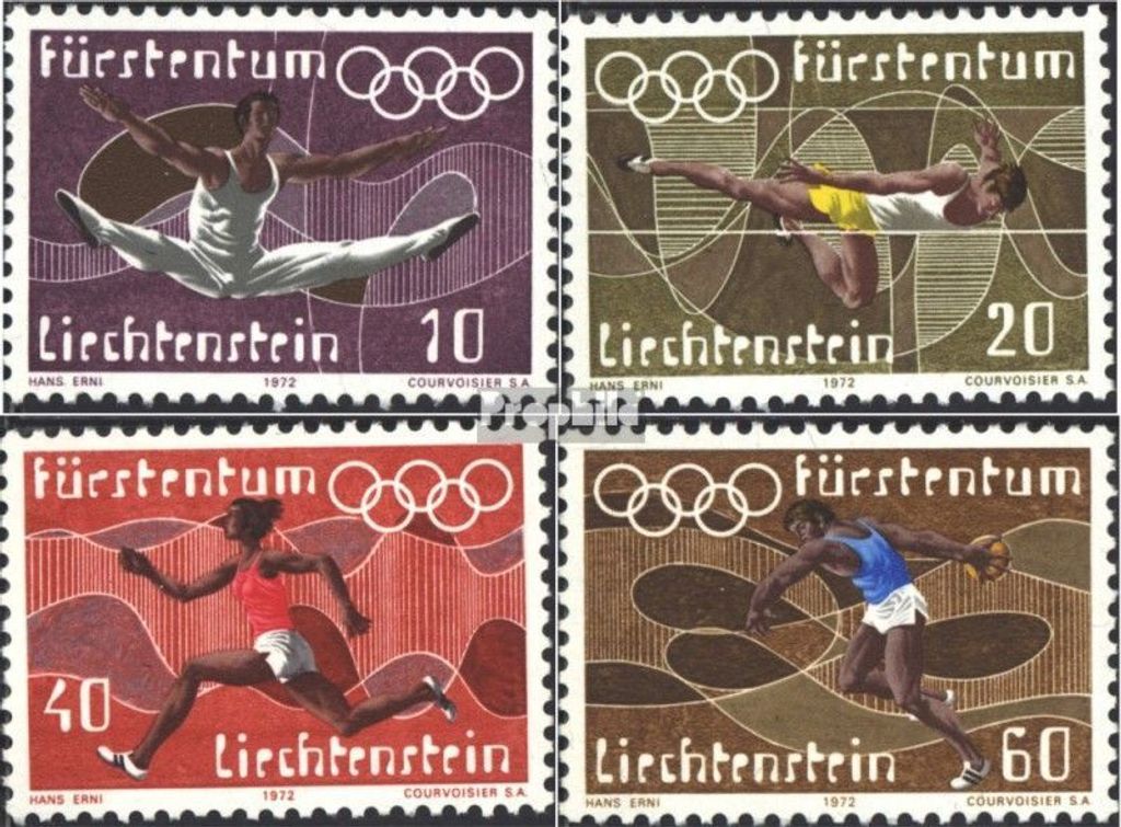 Briefmarken Liechtenstein 1972 Mi 556-559 (kompl.Ausg.) gestempelt Olympiade