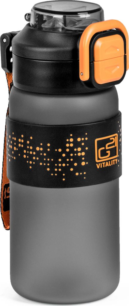 G21 Trinkflasche 600 ml 2in1, grau gefroren