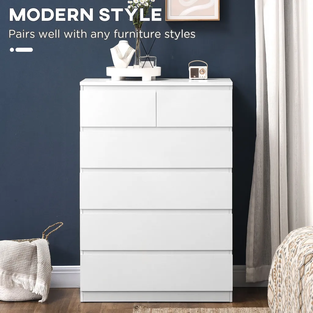 Commode Gain de Place 6 Tiroirs pour Optimiser le Rangement du Couloir