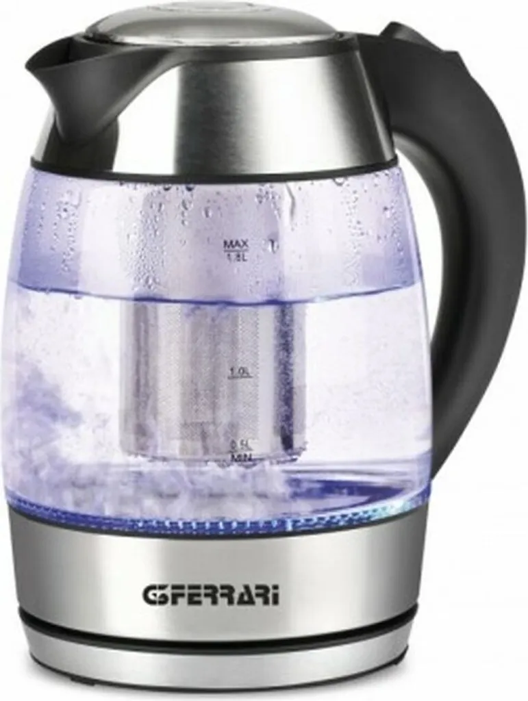 Bouilloire Rapide 2200W G3 Ferrari BolleBlu 1,8L Inox et Verre Noir