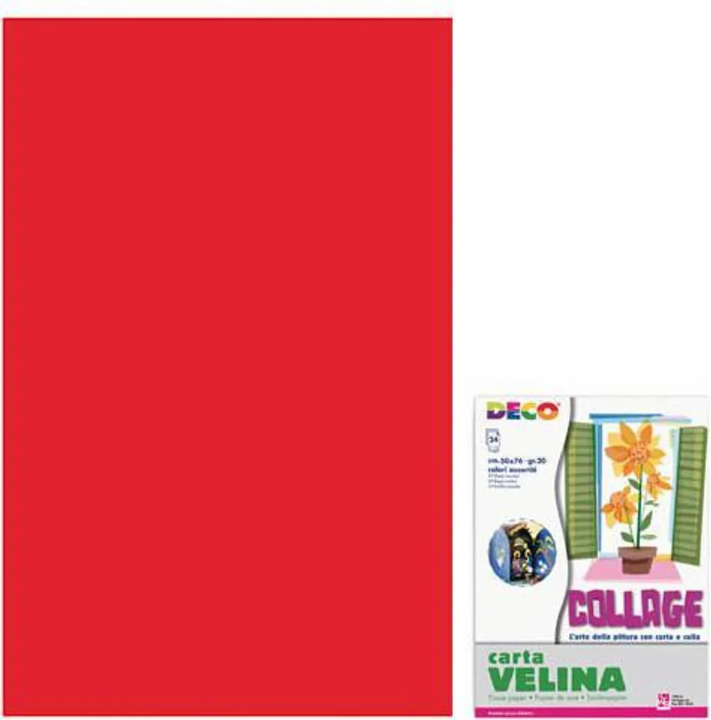 Best Seller CWR 05313 Carta Velina Rossa 24 Fogli d'Arte 50x76