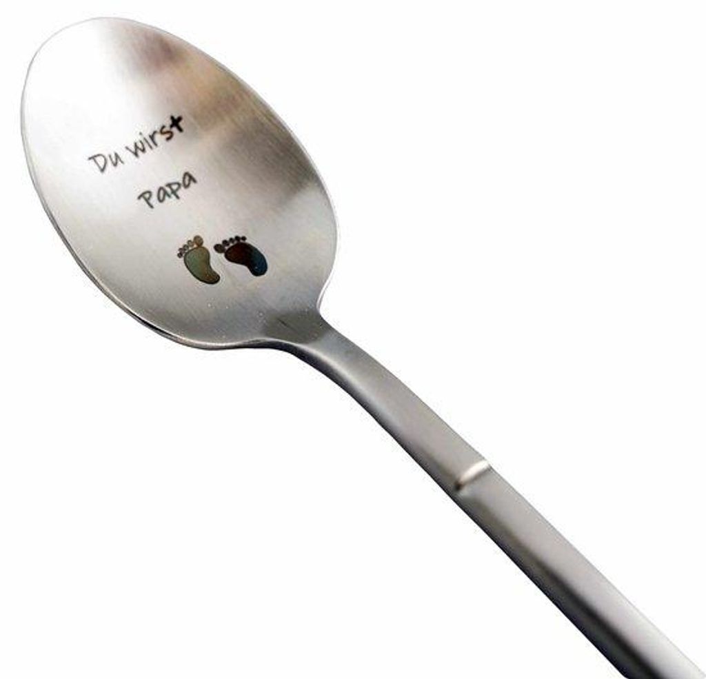 Geboorteaankondigingslepel, grappig en ungewöhnliches Geburtsankündigungsset, individuelles Geschenk für den werdenden Vater.
