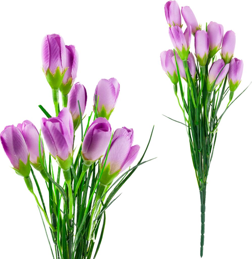 Rosa Krokusse, Krokusstrauß, Kunstblumen, Frühlingsdekoration, Vasenschmuck