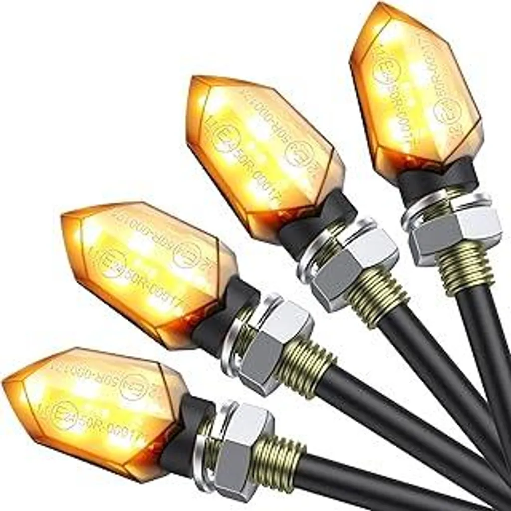 Frecce LED Moto Justech IP65 Fumé - 4 Mini Indicatori Omologati E24