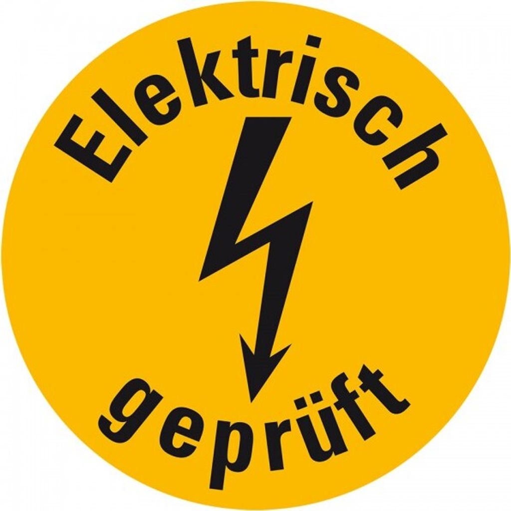 Dreifke Aufkleber I Prüfplakette Elektrisch Blitzpfeil, gelb, Dokume...