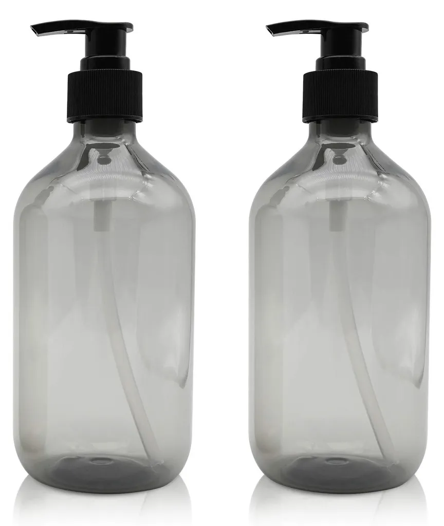 Pack de 2 flacons à pompe 500ml gris contre le gaspillage de savon et sauce