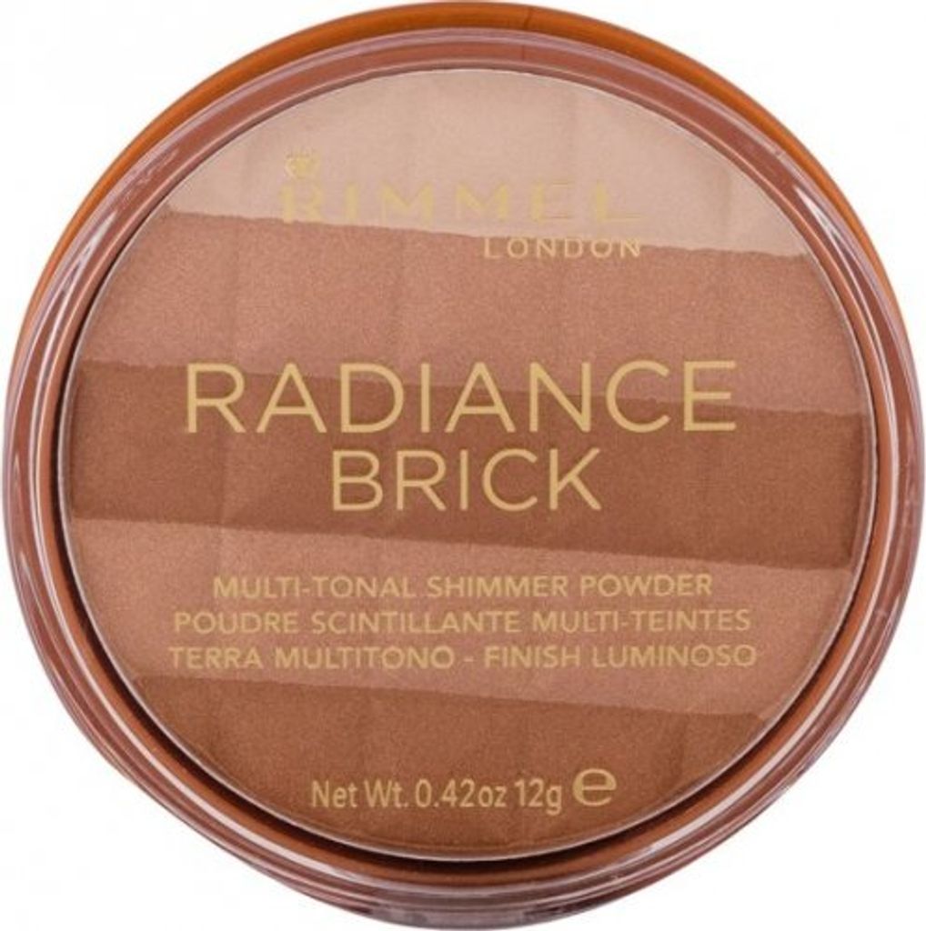 Rimmel London Radiance Shimmer Brick Pressed Bronzer Light-As-Air Contouring Formula 12g