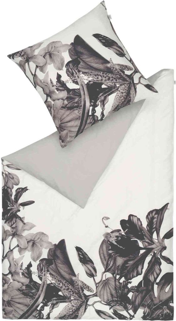 Schöner Wohnen Satin-Bettwäsche-Garnitur Amalia Farbe grau Größe 135x200+80x80