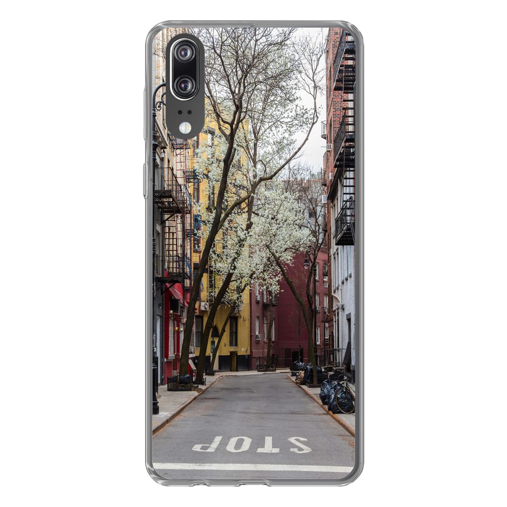 MuchoWow Handyhülle Schutzhülle Hülle für Huawei P20 New York - Amerika - NYC Silikon Softcase Handy Hülle - Hardcover