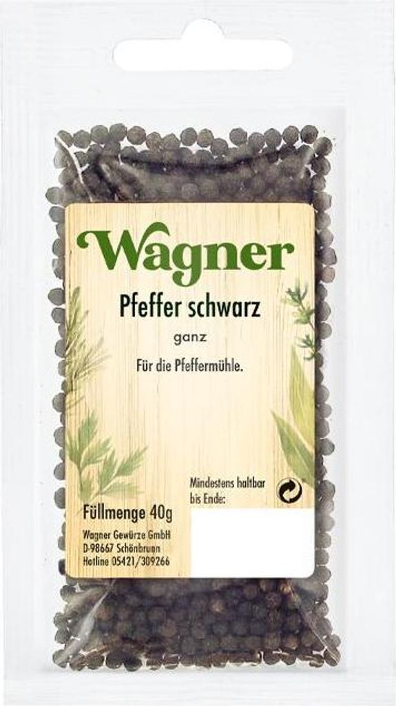Pfeffer schwarz ganz